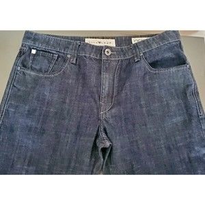 New/Never Worn*FIVE-FOUR Relaxed Fit Denim Jeans 38x34" Dark Cotton Button Flap